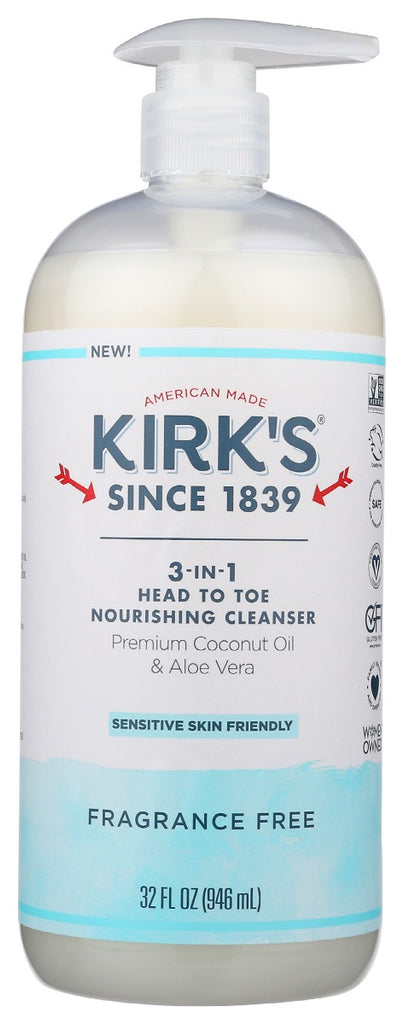 KIRKS: Cleanser 3in1 Frag Free, 32 fo