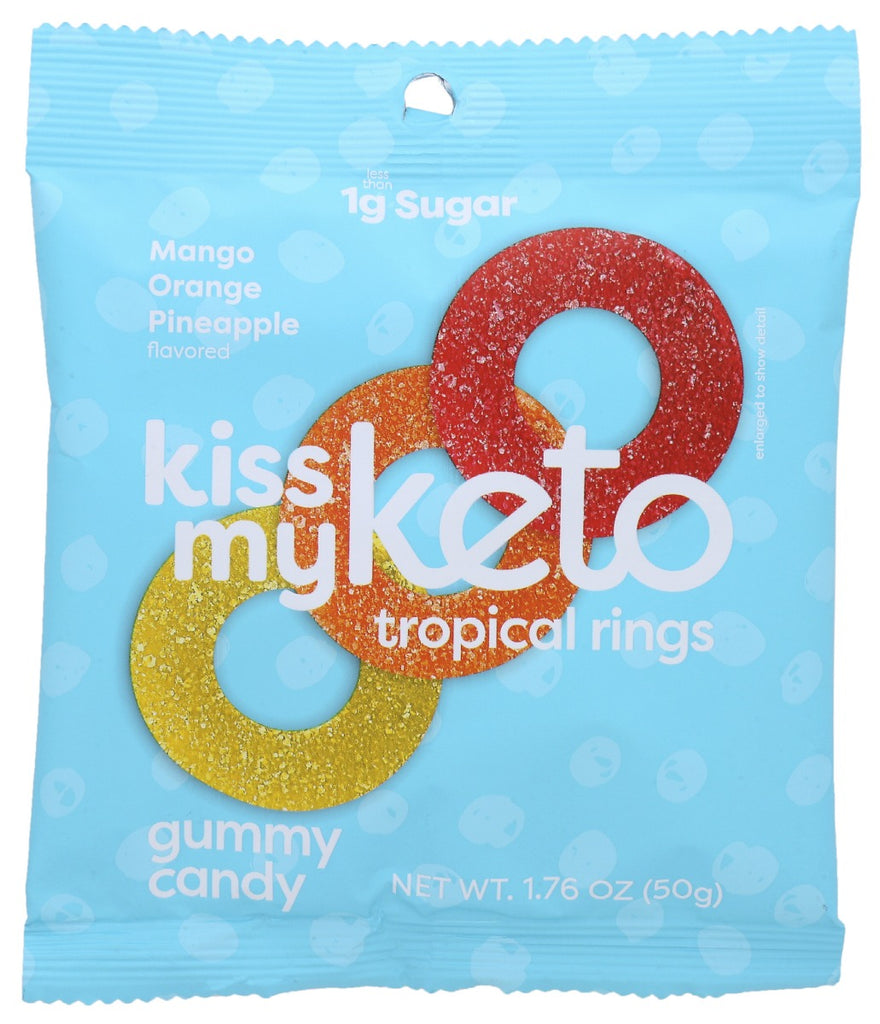 KISS MY KETO: Gummy Tropical Rings, 1.76 oz