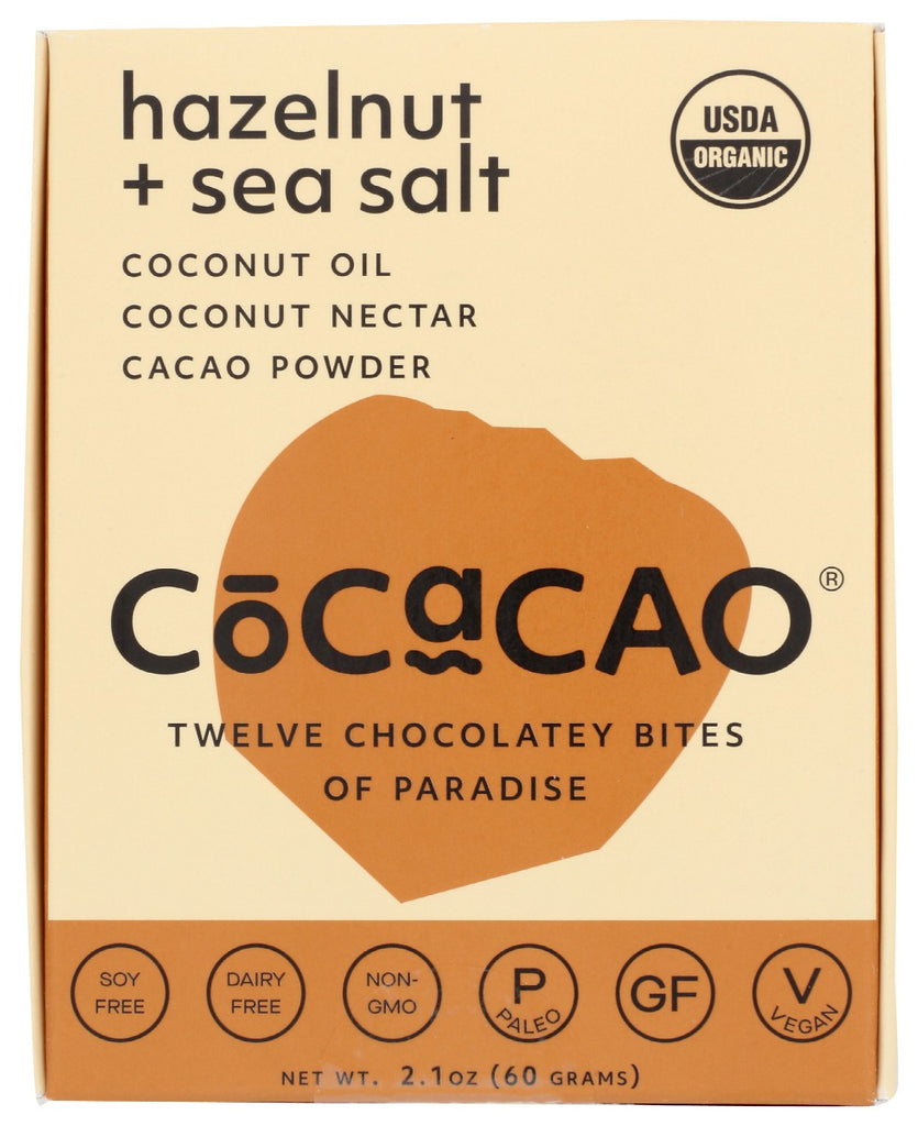 COCACAO: Bar Hazelnut Sea Salt, 2.1 oz