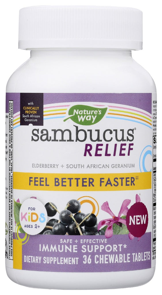 NATURE'S WAY: Kids Sambucus Relief Chew, 36 ea