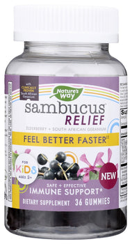 NATURE'S WAY: Kids Sambucus Relief Gumm, 36 ea