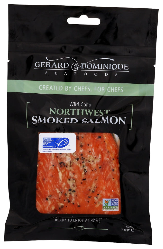 GERARD & DOMINIQUE: Smoked Wild Coho Peppered, 4 oz