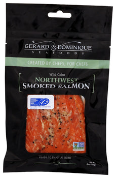 GERARD & DOMINIQUE: Smoked Wild Coho Peppered, 4 oz