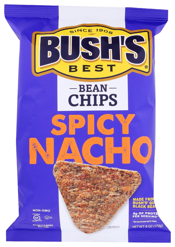 BUSHS BEST: Chips Spicy Nacho Bean, 6 oz