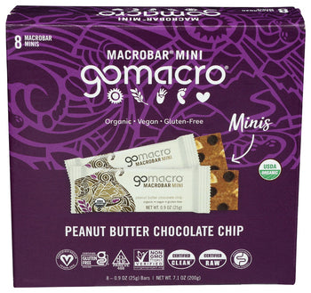 GOMACRO: Bar Pb Chc Chip 8 Pk Mini, 7.1 oz