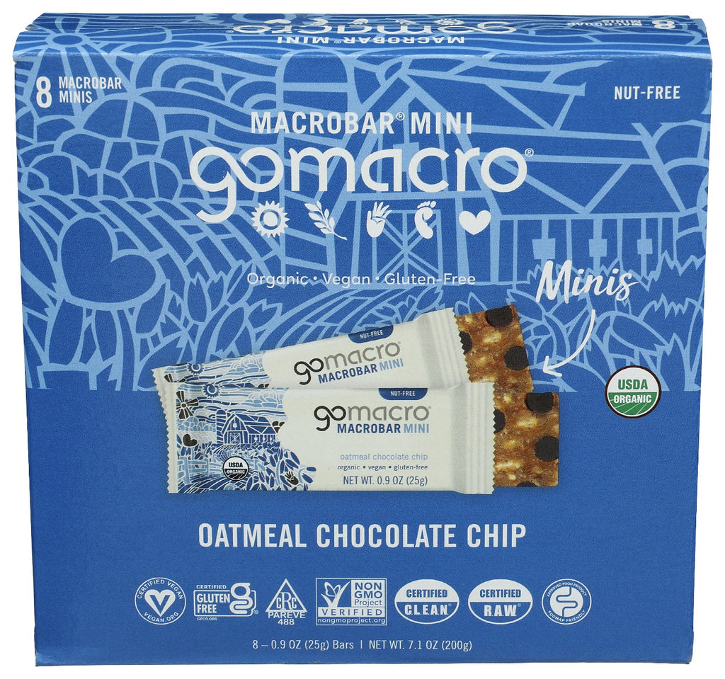 GOMACRO: Bar Otml Chc Ch Mini 8 Pk, 7.1 oz