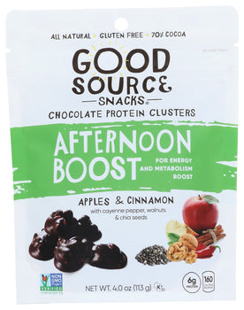 GOOD SOURCE: Bar Choc Drk Apl Cnmn, 4 oz