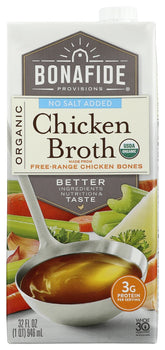 BONAFIDE: Broth Chicken No Salt Og, 32 fo