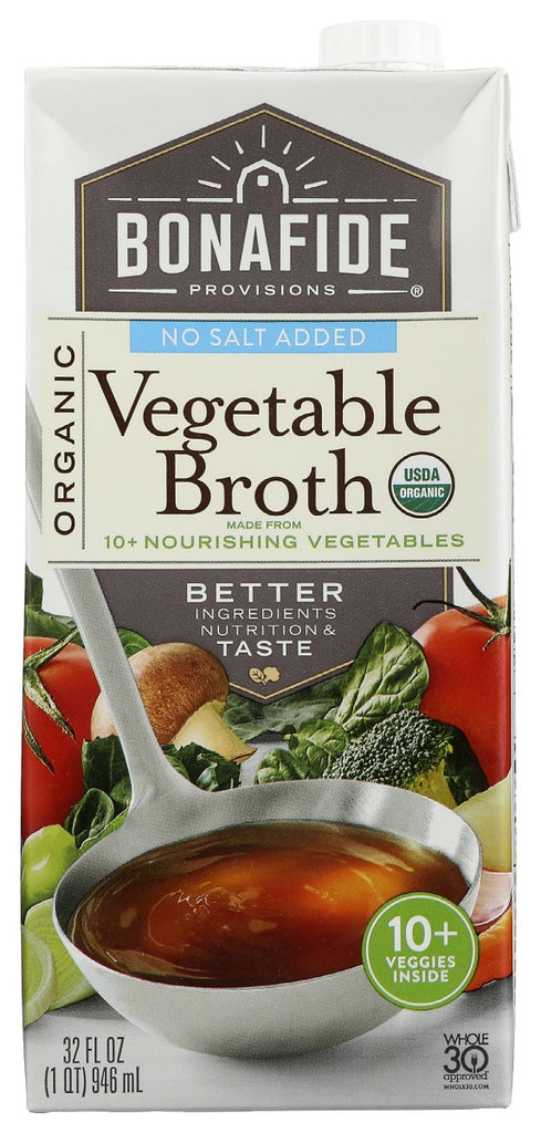 BONAFIDE: Broth Vegetable Nsa Og, 32 fo