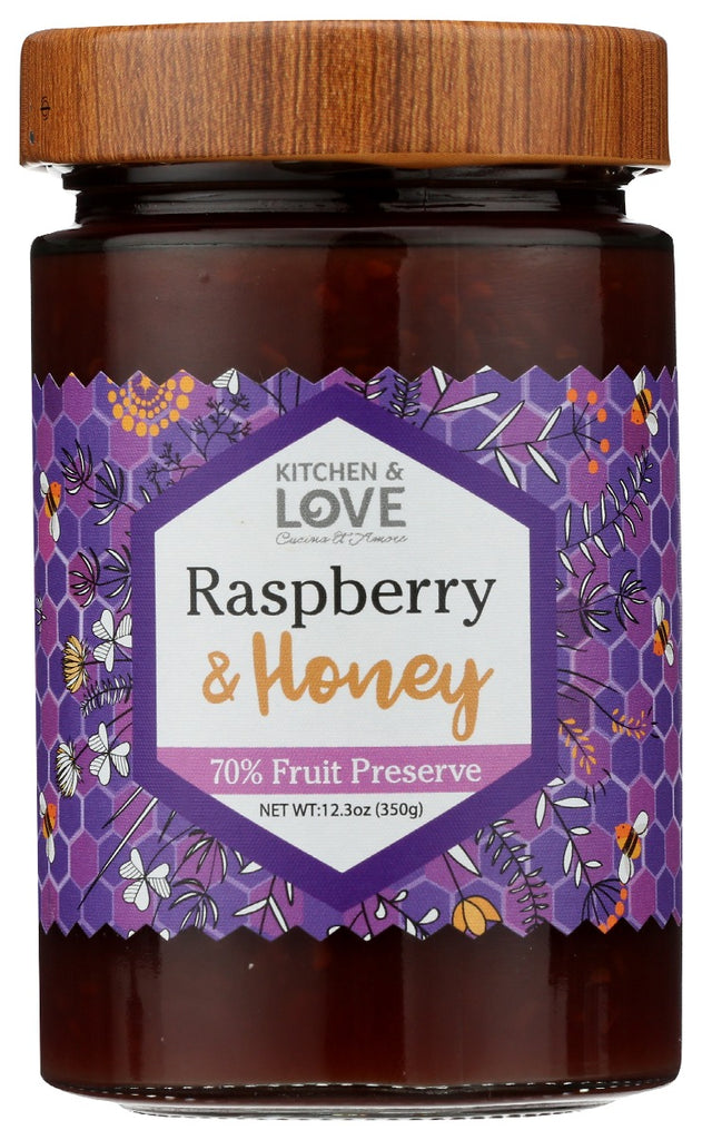 KITCHEN AND LOVE: Preserve Raspberry Honey, 12.3 oz