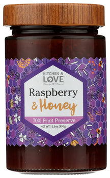 KITCHEN AND LOVE: Preserve Raspberry Honey, 12.3 oz