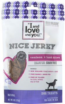 I&LOVE&YOU: Dog Treat Jrky Venison Bite, 4 oz