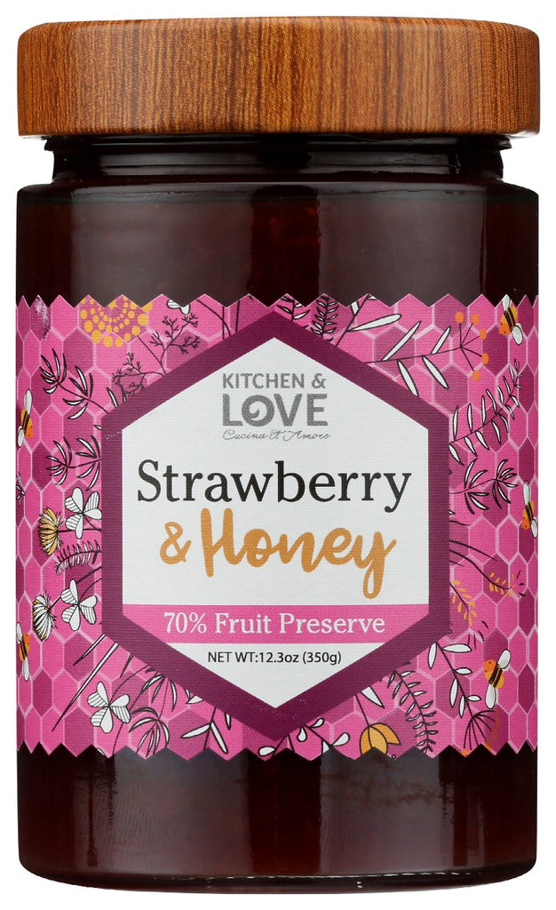 KITCHEN AND LOVE: Preserve Strawberry Honey, 12.3 oz