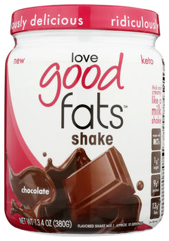 LOVE GOOD FATS: Shake Milk Chocolate, 13.4 oz