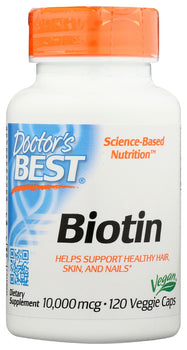 DOCTORS BEST: Biotin 10000Mg, 120 vc