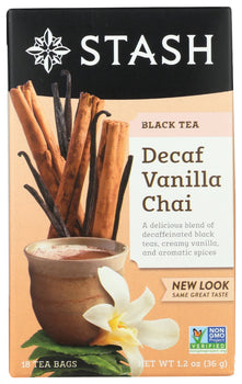 STASH TEA: Tea Decaf Chai Vanilla, 18 bg