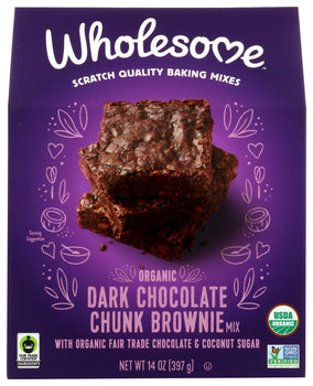 WHOLESOME: Mix Brownie Dk Choc Chunk, 14 oz