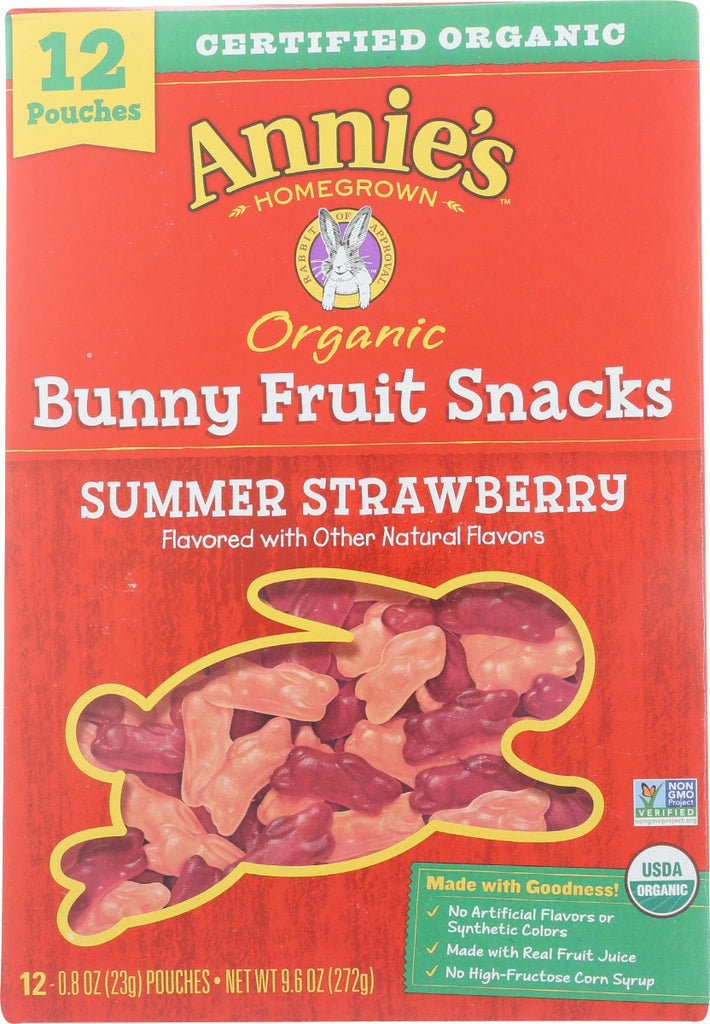 ANNIES HOMEGROWN: Fruit Snacks Bny Strwbry, 9.6 oz