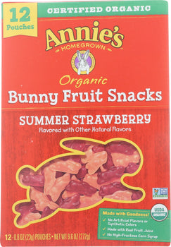 ANNIES HOMEGROWN: Fruit Snacks Bny Strwbry, 9.6 oz