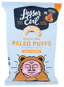 LESSER EVIL: Paleo Puffs Honey Roasted, 5 oz