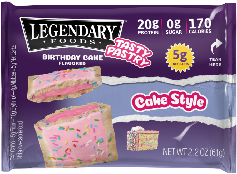 LEGENDARY FOODS: Pastry Birthday Cake, 2.2 oz