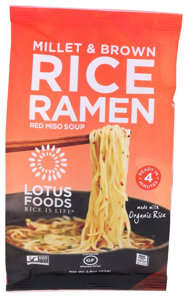 LOTUS FOODS: Millet Brown Rice Ramen With Red Miso Soup, 2.8 oz