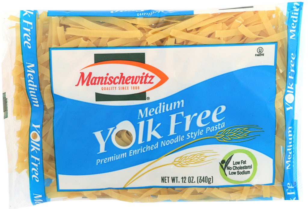 MANISCHEWITZ: Yolk Free Medium Noodles, 12 oz