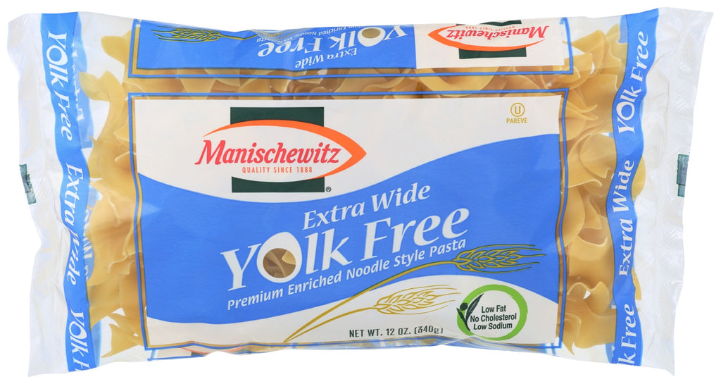 MANISCHEWITZ: Yolk Free Extra Wde Noodles, 12 oz