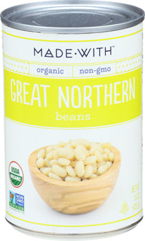 MADE WITH: Organic Great Northern Beans, 15 oz