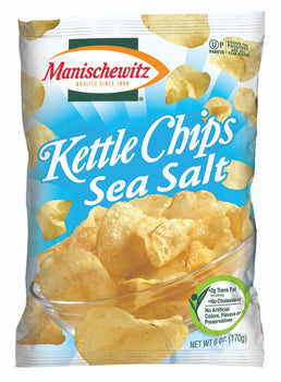 MANISCHEWITZ: Kettle Chips Sea Salt, 6 oz