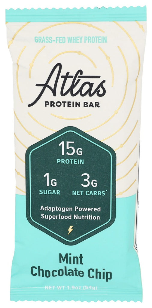 ATLAS BARS: Mint Chocolate Chip Protein Bar, 1.9 oz