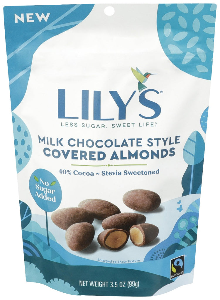 LILYS SWEETS: Milk Chocolate Style Covered Almonds, 3.5 oz