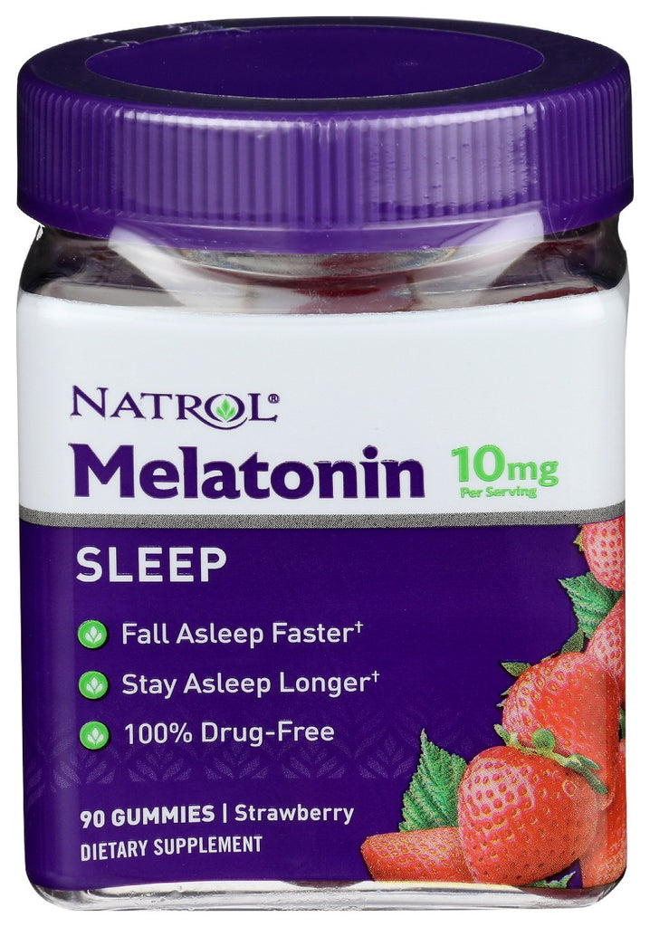 NATROL: Melatonin Gummies Sleep Support Strawberry 10mg, 90 pc