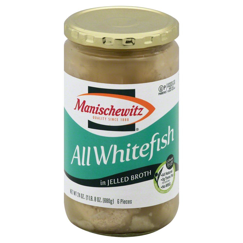 MANISCHEWITZ: All Whitefish in Jelled Broth, 24 Oz