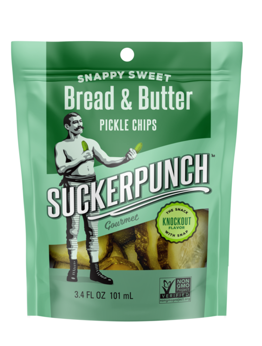 SUCKERPUNCH: Pickle Chips Bread Butter, 3.4 oz