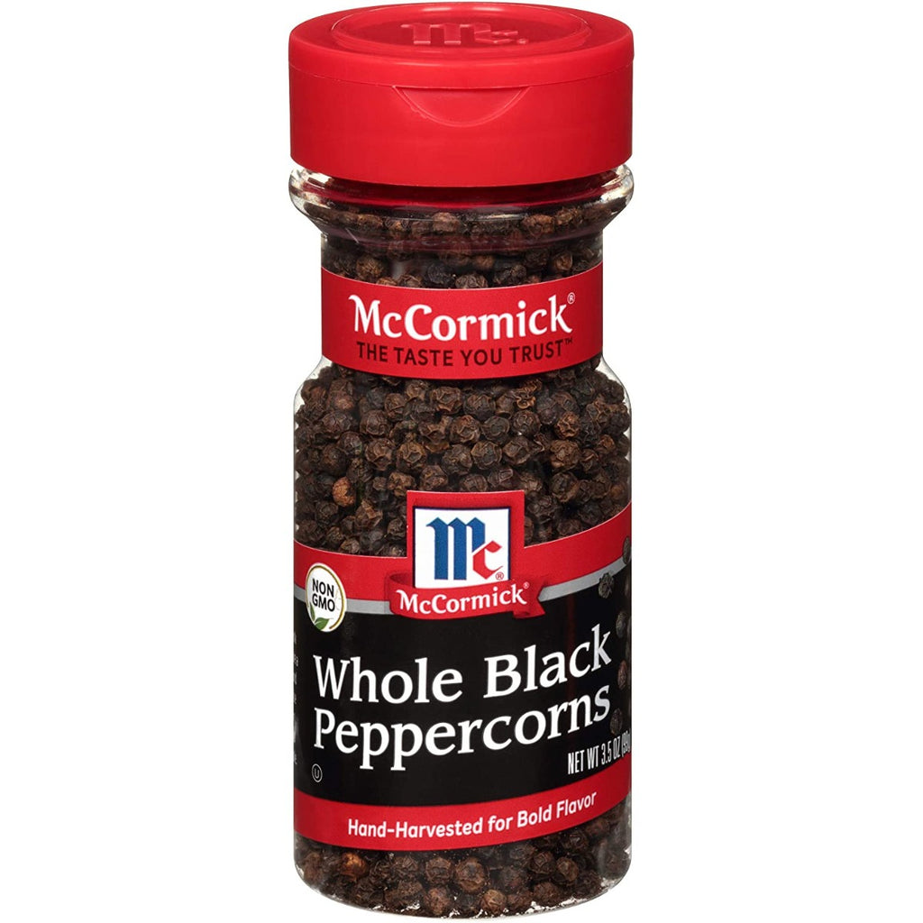 MC CORMICK: Whole Black Peppercorns, 3.5 oz