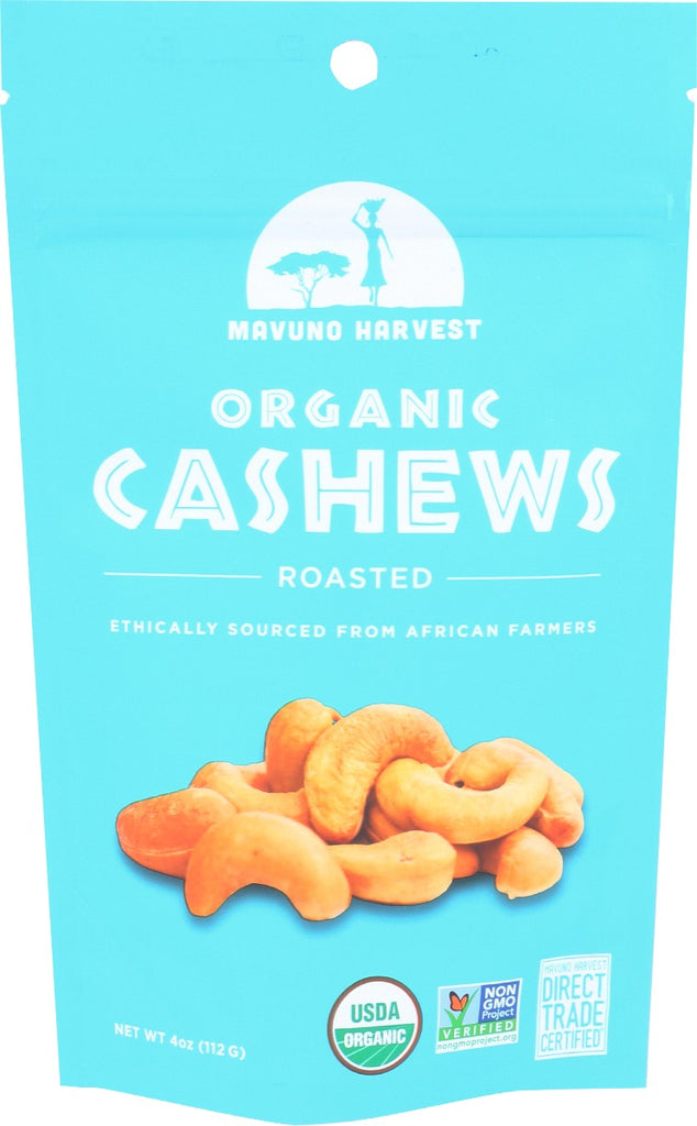 MAVUNO HARVEST: Organic Roasted Cashews, 4 oz