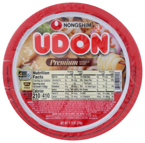 NONG SHIM: Udon Premium Noodle Soup Instant Bowl, 9.73 oz