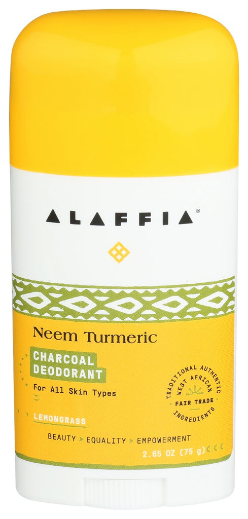 ALAFFIA: Neem Turmeric Charcoal Deodorant Lemongrass, 2.65 oz