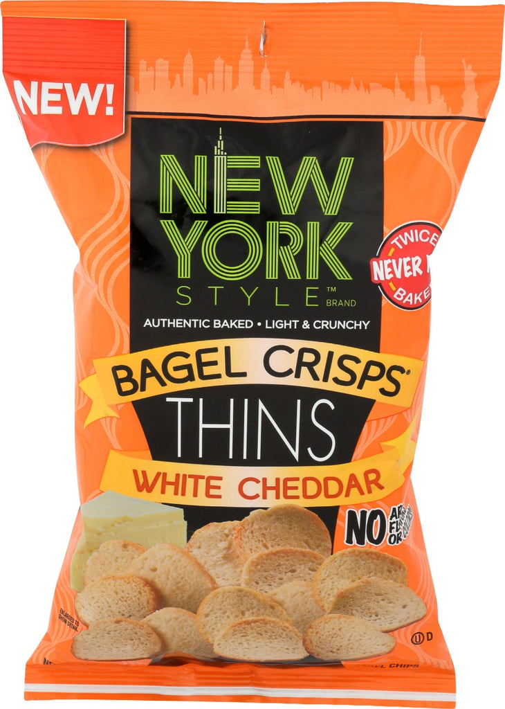 NEW YORK STYLE: Bagel Crisps Thins White Cheddar, 6 oz