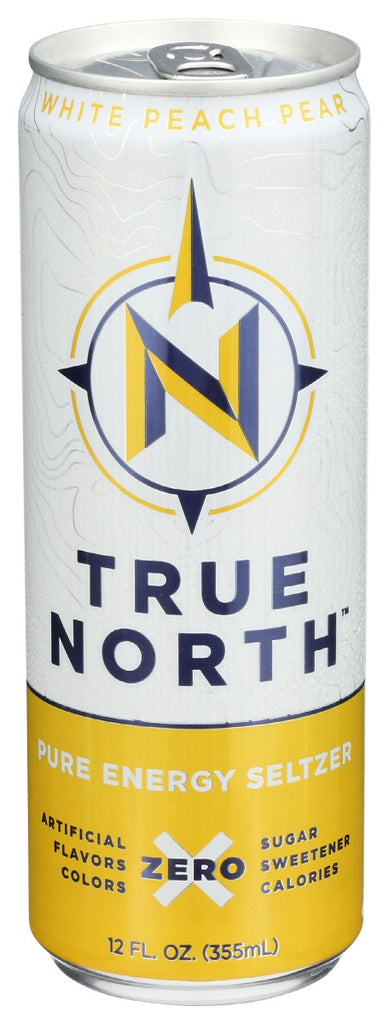 TRUE NORTH: White Peach Pear Energy Drink, 12 fo