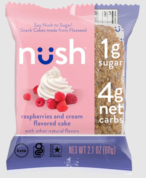 NUSH: Raspberries and Cream Flavored Cake, 2.1 oz