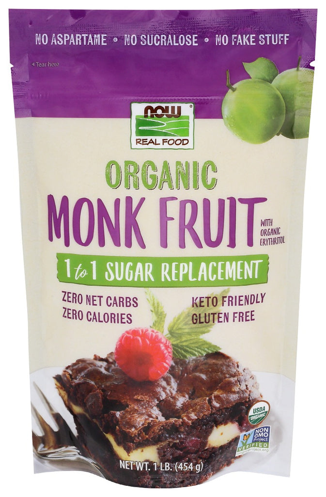 NOW: Organic Monk Fruit Sugar Replacement, 1 lb