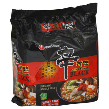 NONG SHIM: Shin Black Ramyun Noodles 4Pk, 18.32 oz