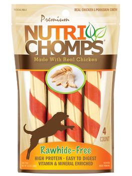 NUTRI CHOMPS: Braid Chicken 6In, 4 ea