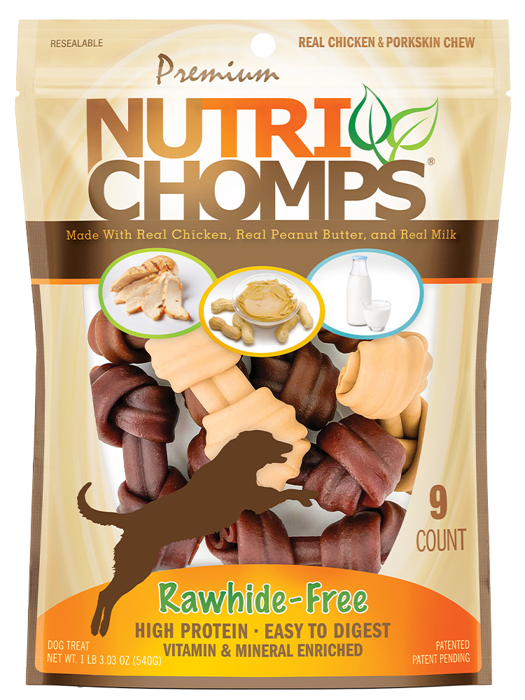 NUTRI CHOMPS: Bone Dog Assorted Knot, 9 ea