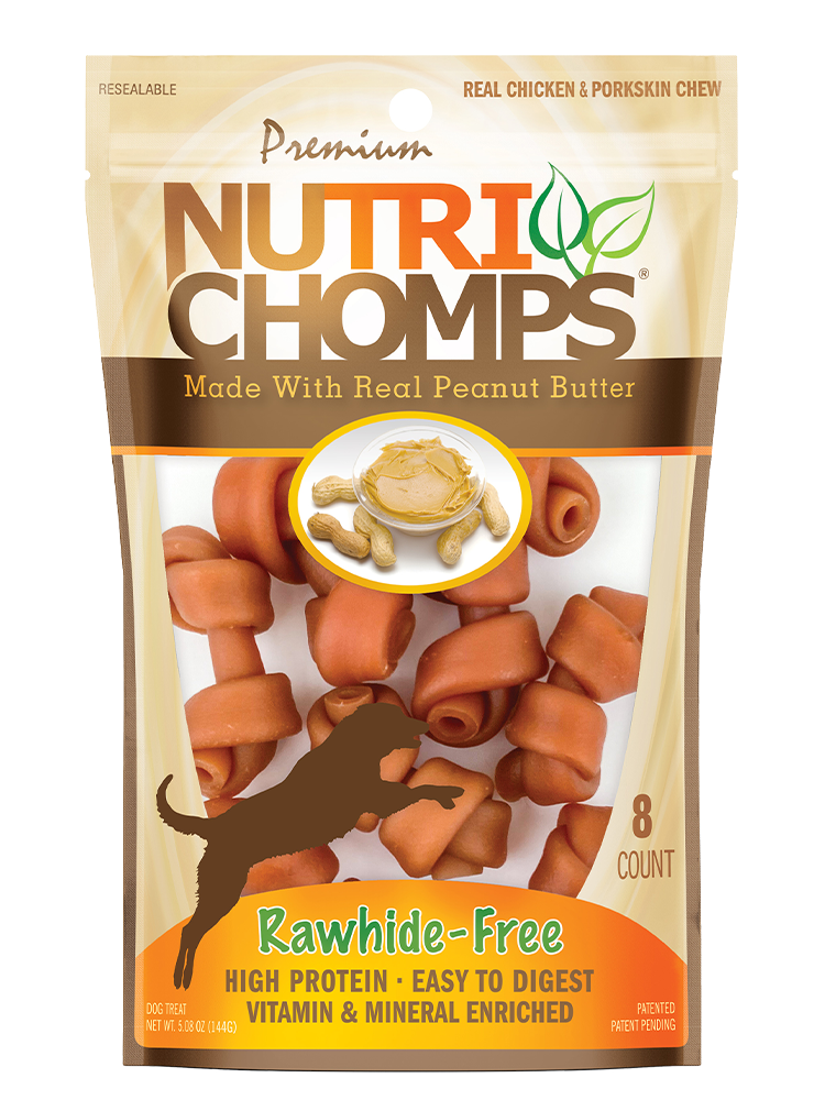 NUTRI CHOMPS: Knot Mini Pnt Btr 2.5In, 8 ea