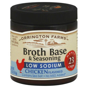 ORRINGTON FARMS: Low Sodium Chicken Flavored Broth Base And Seasoning, 5 oz