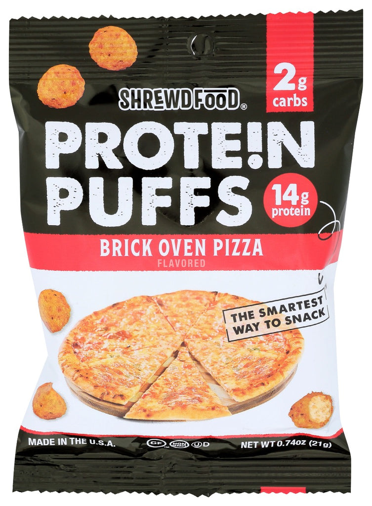 SHREWD FOOD: Protein Puffs Brick Oven Pizza, 0.74 oz