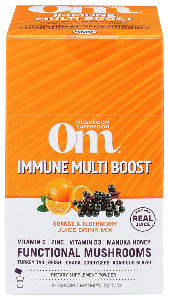 OM MUSHROOMS: Immune Multi Boost Orange and Elderberry, 10 pk